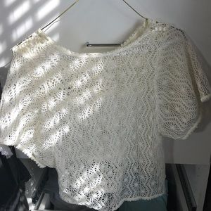 Crocheted cream shirt